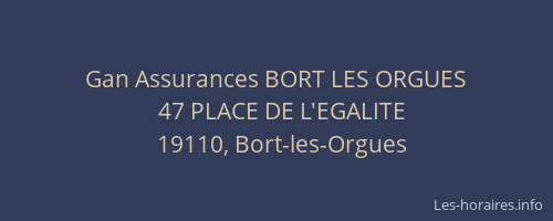 Gan Assurances BORT LES ORGUES