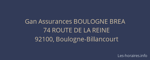 Gan Assurances BOULOGNE BREA