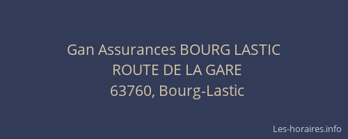 Gan Assurances BOURG LASTIC