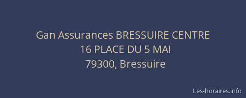 Gan Assurances BRESSUIRE CENTRE