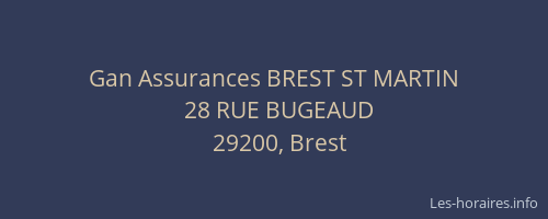 Gan Assurances BREST ST MARTIN