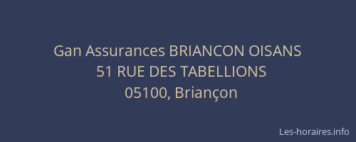 Gan Assurances BRIANCON OISANS