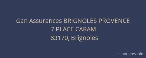 Gan Assurances BRIGNOLES PROVENCE