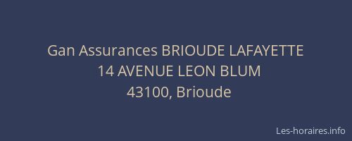 Gan Assurances BRIOUDE LAFAYETTE