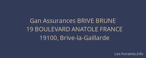 Gan Assurances BRIVE BRUNE