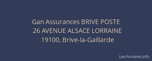Gan Assurances BRIVE POSTE