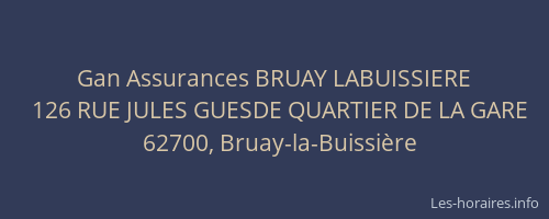 Gan Assurances BRUAY LABUISSIERE