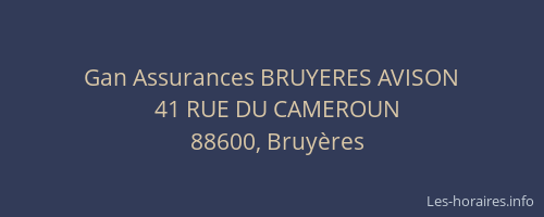 Gan Assurances BRUYERES AVISON