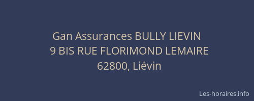 Gan Assurances BULLY LIEVIN
