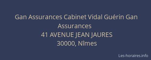Gan Assurances Cabinet Vidal Guérin Gan Assurances