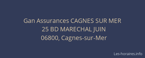 Gan Assurances CAGNES SUR MER
