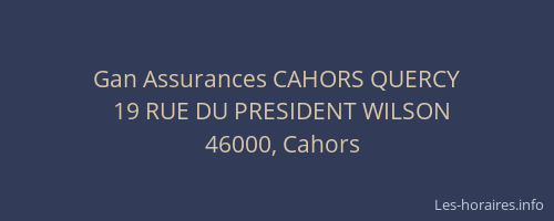 Gan Assurances CAHORS QUERCY