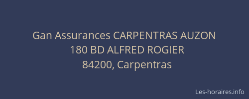 Gan Assurances CARPENTRAS AUZON