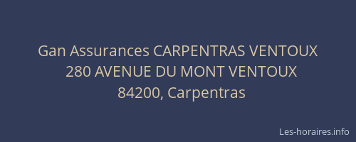 Gan Assurances CARPENTRAS VENTOUX