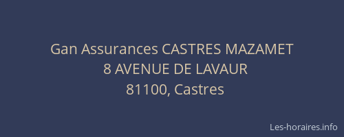 Gan Assurances CASTRES MAZAMET