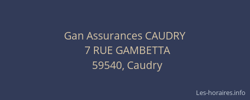 Gan Assurances CAUDRY
