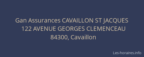 Gan Assurances CAVAILLON ST JACQUES