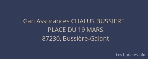 Gan Assurances CHALUS BUSSIERE