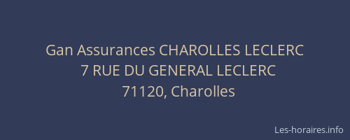 Gan Assurances CHAROLLES LECLERC