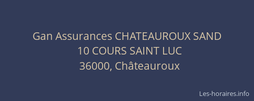 Gan Assurances CHATEAUROUX SAND