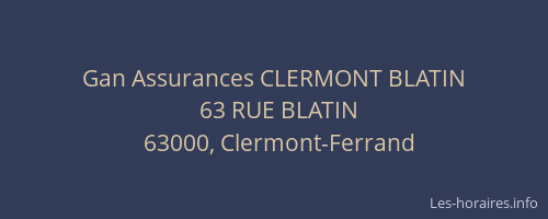 Gan Assurances CLERMONT BLATIN