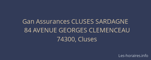 Gan Assurances CLUSES SARDAGNE