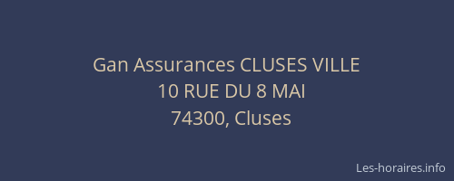 Gan Assurances CLUSES VILLE