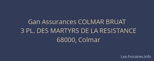 Gan Assurances COLMAR BRUAT
