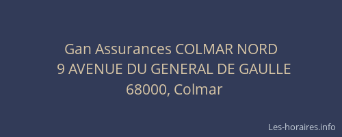 Gan Assurances COLMAR NORD
