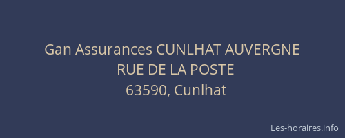 Gan Assurances CUNLHAT AUVERGNE