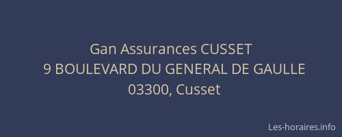 Gan Assurances CUSSET
