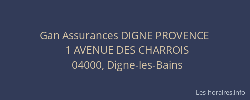 Gan Assurances DIGNE PROVENCE