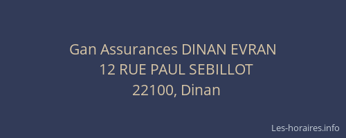 Gan Assurances DINAN EVRAN