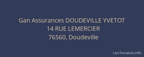 Gan Assurances DOUDEVILLE YVETOT
