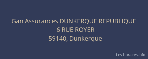 Gan Assurances DUNKERQUE REPUBLIQUE