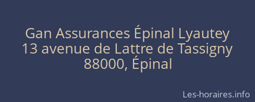 Gan Assurances Épinal Lyautey