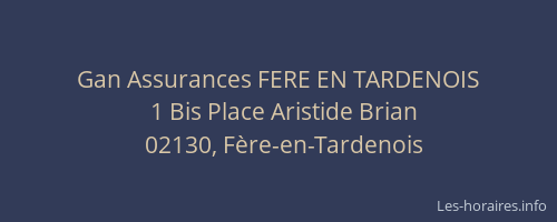 Gan Assurances FERE EN TARDENOIS