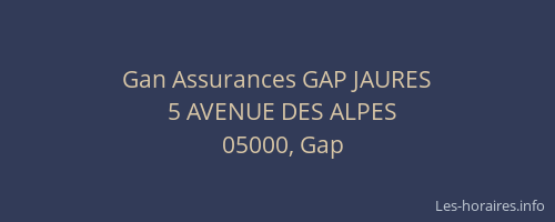 Gan Assurances GAP JAURES
