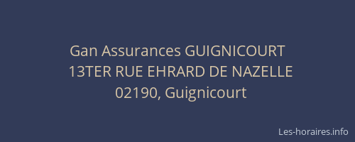 Gan Assurances GUIGNICOURT