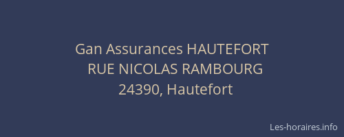 Gan Assurances HAUTEFORT