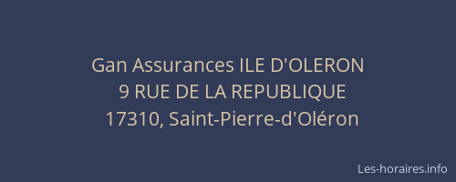 Gan Assurances ILE D'OLERON