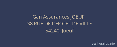 Gan Assurances JOEUF
