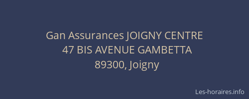 Gan Assurances JOIGNY CENTRE