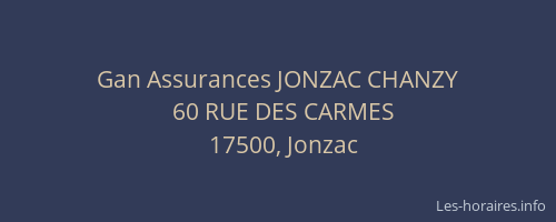 Gan Assurances JONZAC CHANZY