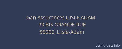 Gan Assurances L'ISLE ADAM