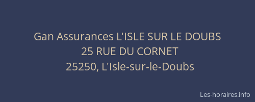 Gan Assurances L'ISLE SUR LE DOUBS