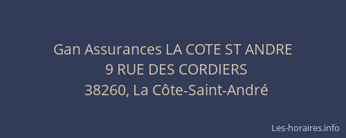 Gan Assurances LA COTE ST ANDRE