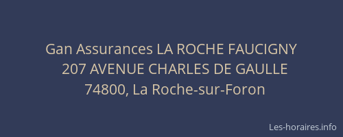 Gan Assurances LA ROCHE FAUCIGNY