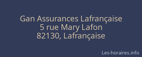 Gan Assurances Lafran&ccedil;aise