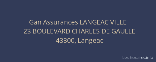 Gan Assurances LANGEAC VILLE